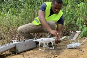 Drones are used in the work of monitoring the rainforest in Gabon (photo by Marte Lid)