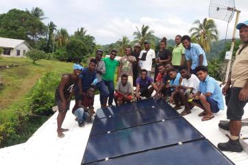 EESLI Small Grants project recipient, Superfly Ltd installed a Photovoltaic array at Batuna Rural Training Centre in Marovo Lagoon, Solomon Islands.