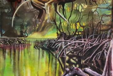 Vanished ecosystem, the mangrove 142 x 130 cm (diptych)
