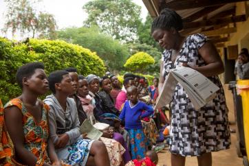 Family planning education taking place in an outreach clinic